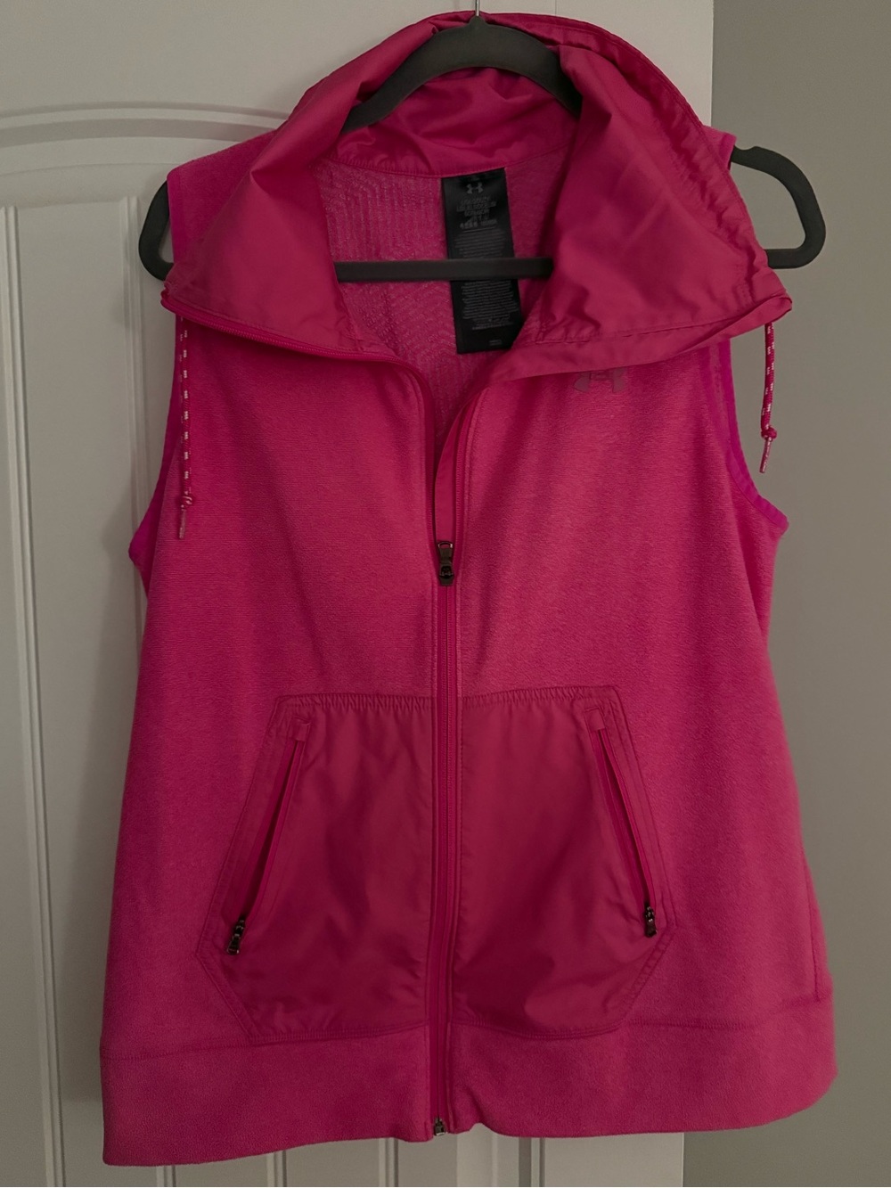 Under Armour Pink Fleece Zip-Up Vest Size Large
